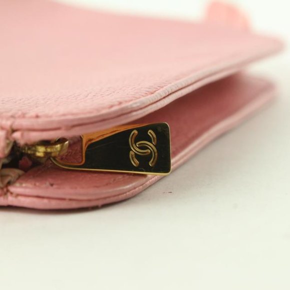 Chanel Pink Caviar Leather Cosmetic Pouch Toiletry - Picture 7 of 12